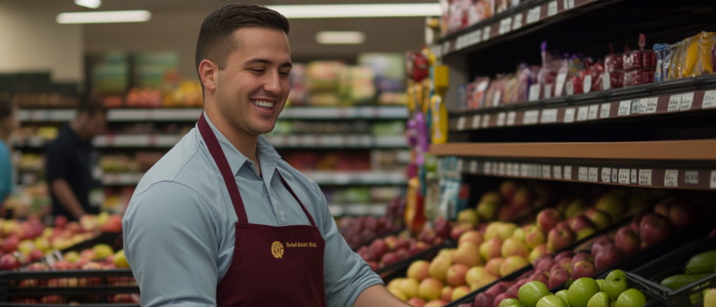 work in a grocery store