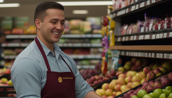 work in a grocery store